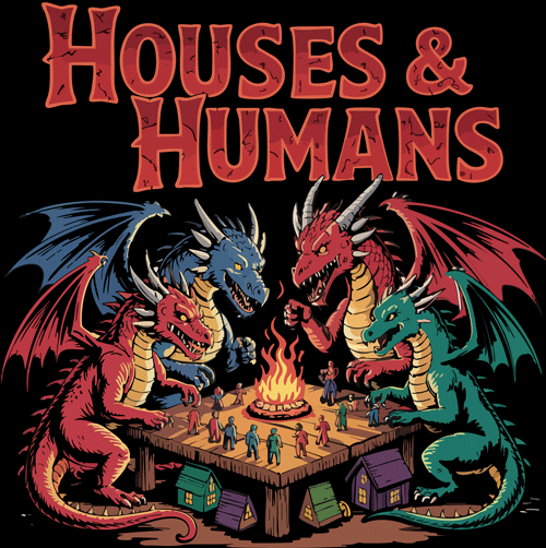 Houses & Humans Dragons Gaming Black T-Shirt (image for) Houses & Humans Dragons Gaming Black T-Shirt