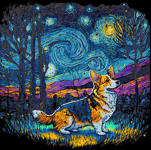 Starry Starry Corgi T-Shirt (image for) Starry Starry Corgi T-Shirt